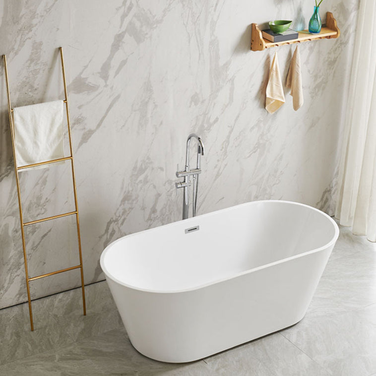 Modern Oval Freestanding Bathtub Antique Finish Soaking Bath Tub 47"L x 28"W x 24"H Tub Clearhalo 'Bathroom Remodel & Bathroom Fixtures' 'Bathtubs' 'Home Improvement' 'home_improvement' 'home_improvement_bathtubs' 'Showers & Bathtubs' 7139938