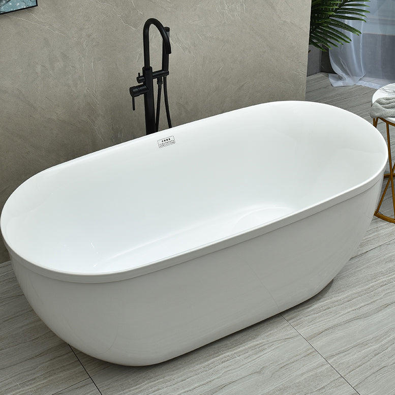 Freestanding Soaking Bathtub Antique Finish Modern Oval Bath Tub Black Tub with Freestanding Tub Fillers Clearhalo 'Bathroom Remodel & Bathroom Fixtures' 'Bathtubs' 'Home Improvement' 'home_improvement' 'home_improvement_bathtubs' 'Showers & Bathtubs' 7139984