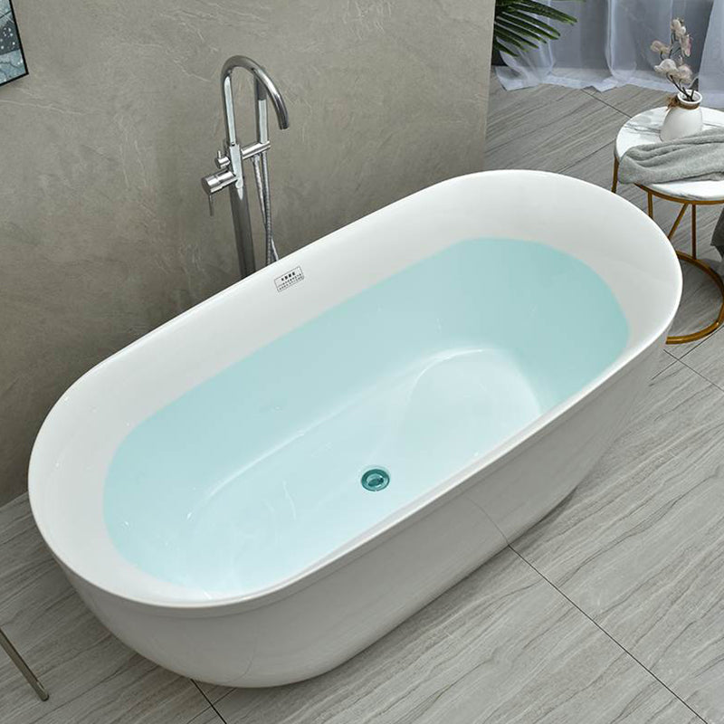 Freestanding Soaking Bathtub Antique Finish Modern Oval Bath Tub Silver Tub with Freestanding Tub Fillers Clearhalo 'Bathroom Remodel & Bathroom Fixtures' 'Bathtubs' 'Home Improvement' 'home_improvement' 'home_improvement_bathtubs' 'Showers & Bathtubs' 7139986