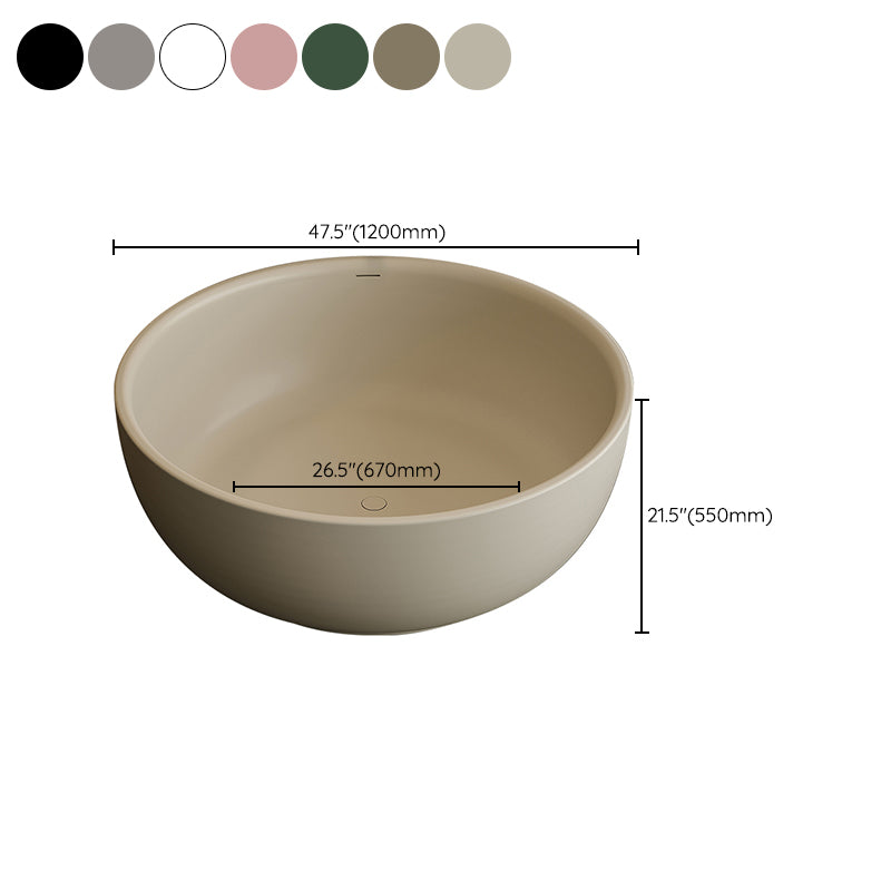 Antique Finish Soaking Bathtub Stand Alone Round Modern Bath Tub Clearhalo 'Bathroom Remodel & Bathroom Fixtures' 'Bathtubs' 'Home Improvement' 'home_improvement' 'home_improvement_bathtubs' 'Showers & Bathtubs' 7140018