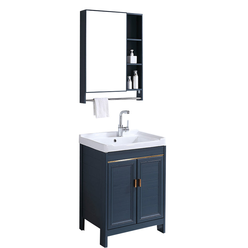 Modern Bathroom Vanity Set Single Freestanding 2 Doors Rectangular Sink Vanity Clearhalo 'Bathroom Remodel & Bathroom Fixtures' 'Bathroom Vanities' 'bathroom_vanities' 'Home Improvement' 'home_improvement' 'home_improvement_bathroom_vanities' 7145160