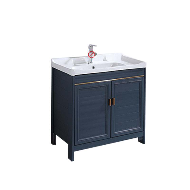 Modern Bathroom Vanity Set Single Freestanding 2 Doors Rectangular Sink Vanity Bathroom Vanity 31"L x 18"W x 34"H Clearhalo 'Bathroom Remodel & Bathroom Fixtures' 'Bathroom Vanities' 'bathroom_vanities' 'Home Improvement' 'home_improvement' 'home_improvement_bathroom_vanities' 7145166