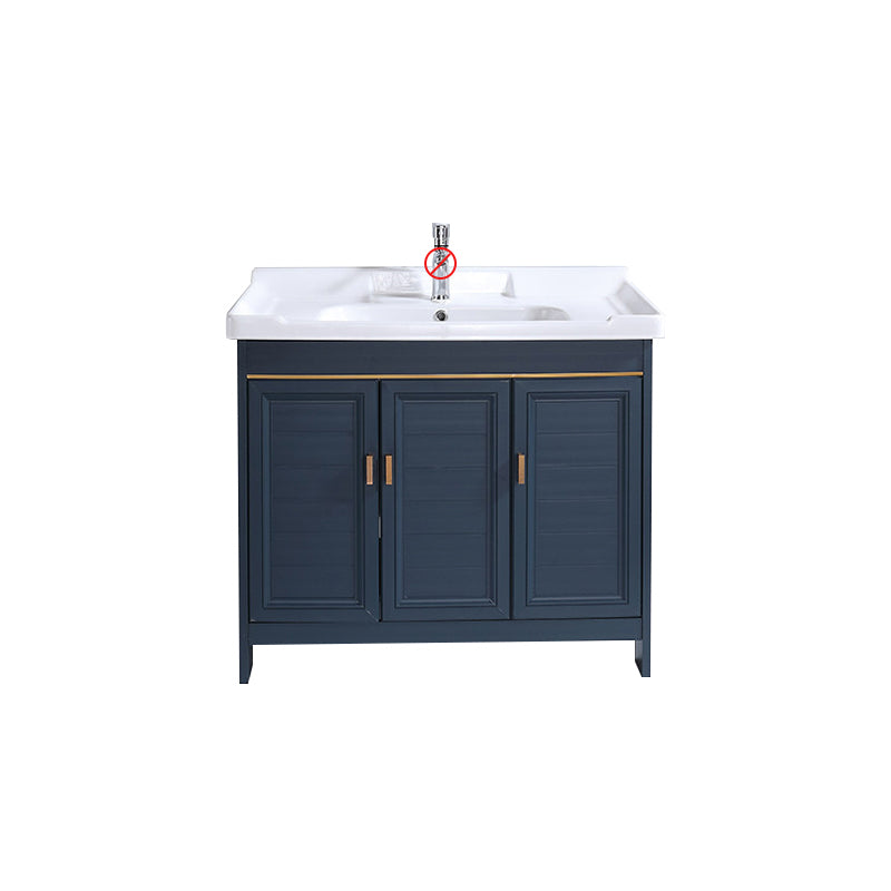 Modern Bathroom Vanity Set Single Freestanding 2 Doors Rectangular Sink Vanity Bathroom Vanity Clearhalo 'Bathroom Remodel & Bathroom Fixtures' 'Bathroom Vanities' 'bathroom_vanities' 'Home Improvement' 'home_improvement' 'home_improvement_bathroom_vanities' 7145168