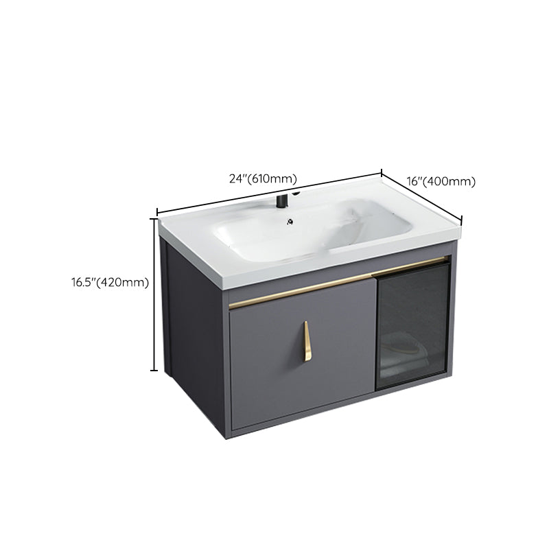 Contemporary Gray Vanity Sink Wall Mounted Bathroom Vanity Cabinet Clearhalo 'Bathroom Remodel & Bathroom Fixtures' 'Bathroom Vanities' 'bathroom_vanities' 'Home Improvement' 'home_improvement' 'home_improvement_bathroom_vanities' 7145351