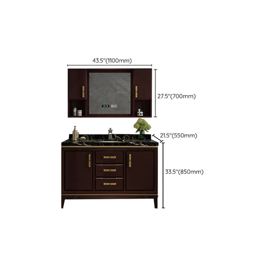 Traditional Wood Sink Vanity Wall Mounted Vanity Cabinet with Mirror Cabinet Clearhalo 'Bathroom Remodel & Bathroom Fixtures' 'Bathroom Vanities' 'bathroom_vanities' 'Home Improvement' 'home_improvement' 'home_improvement_bathroom_vanities' 7145396