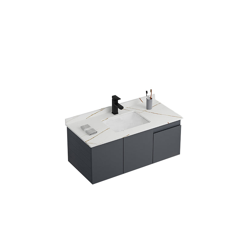 Wall Mounted Bathroom Vanity Modern Metal Vanity Set with Sink Included Vanity & Faucet 39"L x 19"W x 16"H Clearhalo 'Bathroom Remodel & Bathroom Fixtures' 'Bathroom Vanities' 'bathroom_vanities' 'Home Improvement' 'home_improvement' 'home_improvement_bathroom_vanities' 7145483