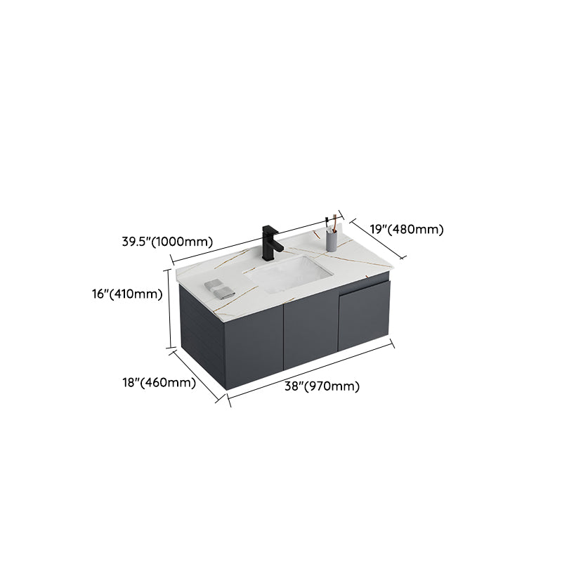 Wall Mounted Bathroom Vanity Modern Metal Vanity Set with Sink Included Clearhalo 'Bathroom Remodel & Bathroom Fixtures' 'Bathroom Vanities' 'bathroom_vanities' 'Home Improvement' 'home_improvement' 'home_improvement_bathroom_vanities' 7145498