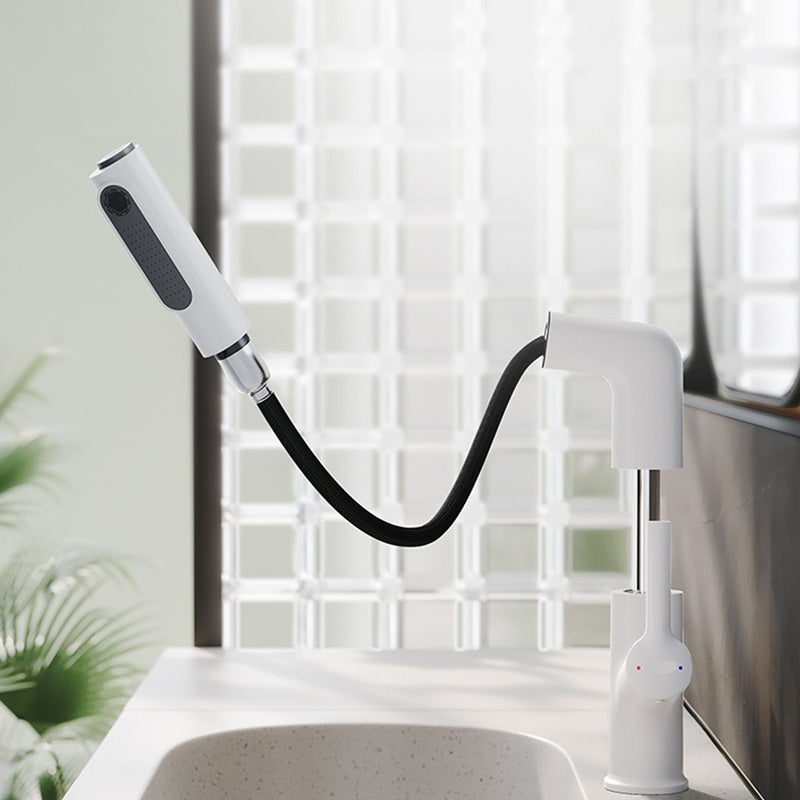 Contemporary Vessel Faucet Lever Handle Swivel Spout Vessel Sink Bathroom Faucet Clearhalo 'Accueil' 'Amélioration Domiciliaire' 'bathroom_sink_faucets' 'Ensembles de Lavabo & de Robinet de Toilette' 'home_improvement' 'home_improvement_bathroom_sink_faucets' 'Robinet de Lavabo de Salle de Bain' 'Rénovation et Équipement de Salle de Bain' 7147101