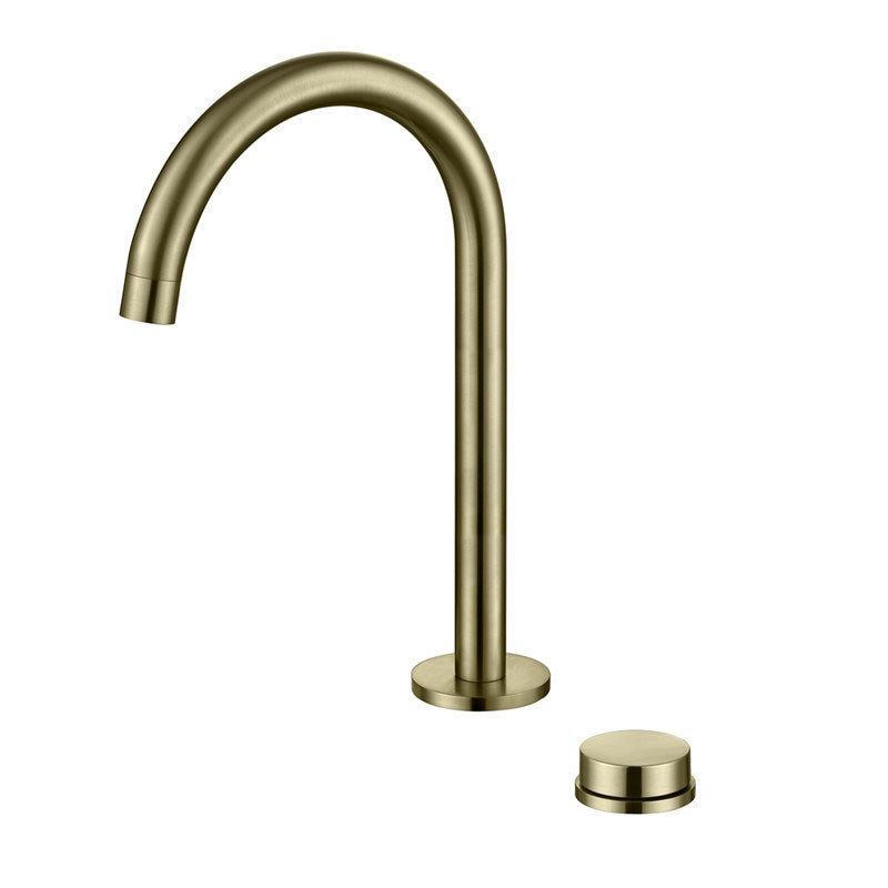 Vessel Sink Bathroom Faucet Knob Handle Swivel Spout High-Arc Vessel Faucet Clearhalo 'Bathroom Remodel & Bathroom Fixtures' 'Bathroom Sink Faucets' 'Bathroom Sinks & Faucet Components' 'bathroom_sink_faucets' 'Home Improvement' 'home_improvement' 'home_improvement_bathroom_sink_faucets' 7147116