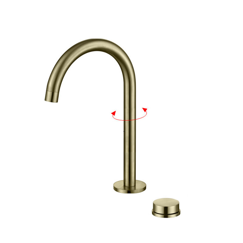 Vessel Sink Bathroom Faucet Knob Handle Swivel Spout High-Arc Vessel Faucet Clearhalo 'Bathroom Remodel & Bathroom Fixtures' 'Bathroom Sink Faucets' 'Bathroom Sinks & Faucet Components' 'bathroom_sink_faucets' 'Home Improvement' 'home_improvement' 'home_improvement_bathroom_sink_faucets' 7147124