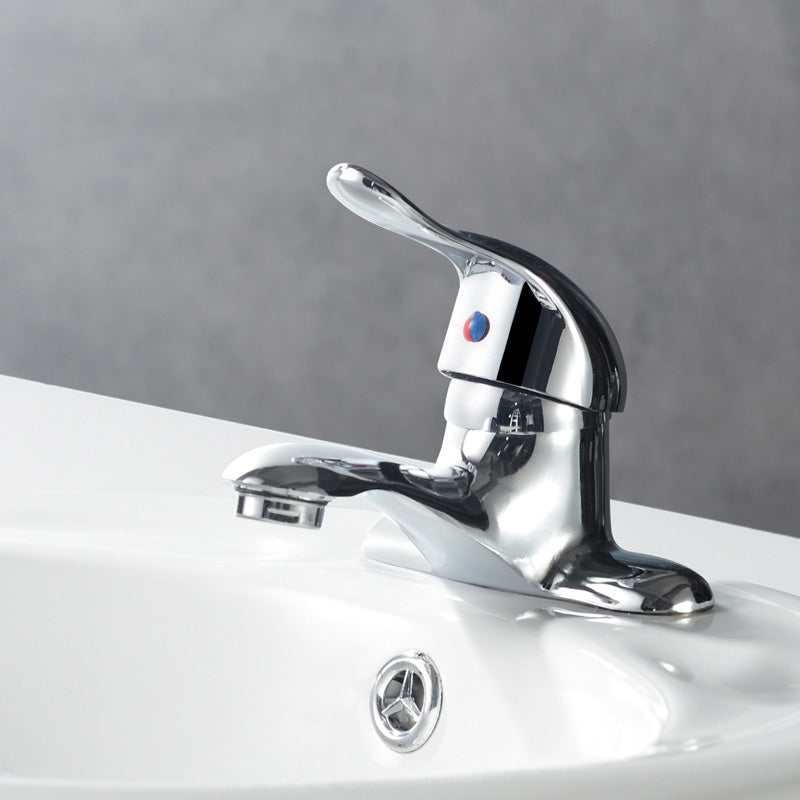 Vessel Sink Bathroom Faucet 2 Hole Faucets Chrome Lever Handle Moderno Supply Line Not Included Shut-off Valve Not Included Clearhalo 'bathroom_sink_faucets' 'Conjunta de Baño y Conjunta de Grifo' 'Coronamiento de Baño y Dispositivo de Baño' 'Grifo del lavabo del baño' 'Hogar' 'home_improvement' 'home_improvement_bathroom_sink_faucets' 'Mejoras para el hogar' 7147169