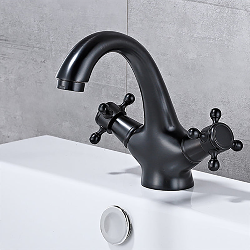 Industrial Basin Lavatory Faucet Vintage Vanity Sink Faucet for Bathroom Negro 5.9" Clearhalo 'bathroom_sink_faucets' 'Conjunta de Baño y Conjunta de Grifo' 'Coronamiento de Baño y Dispositivo de Baño' 'Grifo del lavabo del baño' 'Hogar' 'home_improvement' 'home_improvement_bathroom_sink_faucets' 'Mejoras para el hogar' 7147842