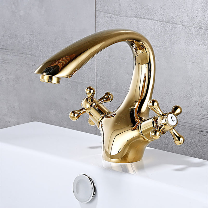 Industrial Basin Lavatory Faucet Vintage Vanity Sink Faucet for Bathroom Dorado 6.5" Clearhalo 'bathroom_sink_faucets' 'Conjunta de Baño y Conjunta de Grifo' 'Coronamiento de Baño y Dispositivo de Baño' 'Grifo del lavabo del baño' 'Hogar' 'home_improvement' 'home_improvement_bathroom_sink_faucets' 'Mejoras para el hogar' 7147853