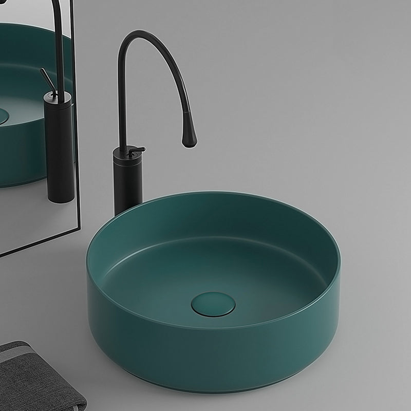 Round Porcelain Bathroom Sink with Shut-Off Valve Vessel Sink Clearhalo 'Bathroom Remodel & Bathroom Fixtures' 'Bathroom Sinks & Faucet Components' 'Bathroom Sinks' 'bathroom_sink' 'Home Improvement' 'home_improvement' 'home_improvement_bathroom_sink' 7147972