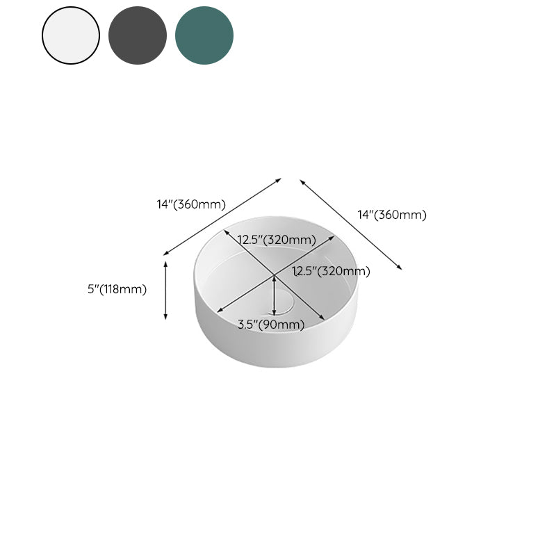 Round Porcelain Bathroom Sink with Shut-Off Valve Vessel Sink Clearhalo 'Bathroom Remodel & Bathroom Fixtures' 'Bathroom Sinks & Faucet Components' 'Bathroom Sinks' 'bathroom_sink' 'Home Improvement' 'home_improvement' 'home_improvement_bathroom_sink' 7147979