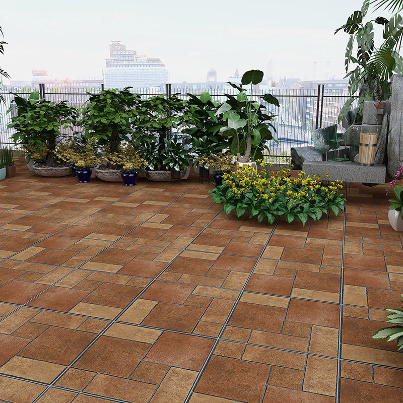 Outdoor Floor Wall & Floor Tile Ceramic Geometric Pattern Floor and Wall Tile Dark Khaki 36 Pieces Clearhalo 'Floor Tiles & Wall Tiles' 'floor_tiles_wall_tiles' 'Flooring 'Home Improvement' 'home_improvement' 'home_improvement_floor_tiles_wall_tiles' Walls and Ceiling' 7148052