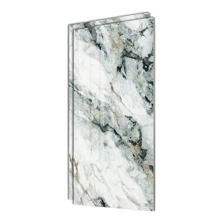 Marble Appearance Singular Tile Mirrored Rectangular Floor Tile Peacock Green Clearhalo 'Floor Tiles & Wall Tiles' 'floor_tiles_wall_tiles' 'Flooring 'Home Improvement' 'home_improvement' 'home_improvement_floor_tiles_wall_tiles' Walls and Ceiling' 7148071