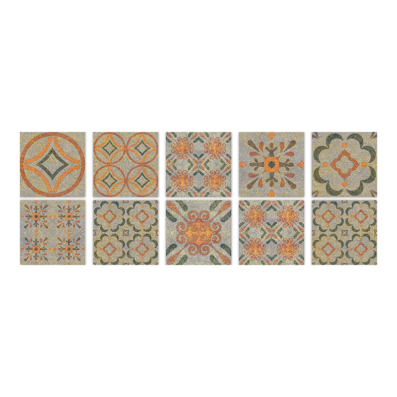 Square Peel & Stick Mosaic Tile PVC Waterproof Mosaic Tile Wallpaper Khaki 10-Piece Set Clearhalo 'Flooring 'Home Improvement' 'home_improvement' 'home_improvement_peel_stick_blacksplash' 'Peel & Stick Backsplash Tile' 'peel_stick_blacksplash' 'Walls & Ceilings' Walls and Ceiling' 7148486