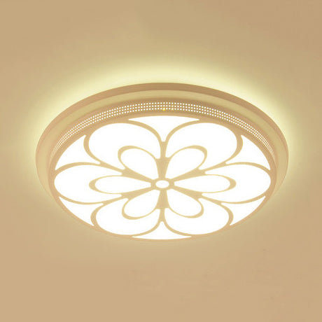 Acrylic Flower LED Flushmount Light Modern Pretty Ceiling Light in White for Dining Room Bedroom White B Clearhalo 'Ceiling Lights' 'Close To Ceiling Lights' 'Close to ceiling' 'Flush mount' Lighting' 71487