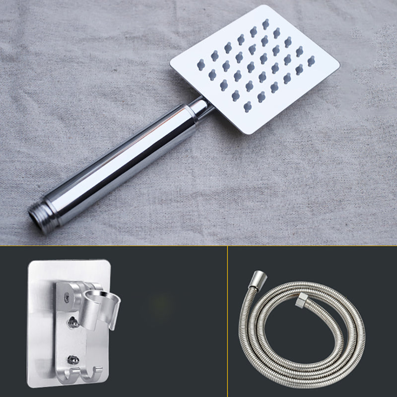 Shower Head Brass Square Raining Jet Tube Handheld Shower Head Shower & 59" Hose Clearhalo 'Bathroom Remodel & Bathroom Fixtures' 'Home Improvement' 'home_improvement' 'home_improvement_shower_heads' 'Shower Heads' 'shower_heads' 'Showers & Bathtubs Plumbing' 'Showers & Bathtubs' 7149258