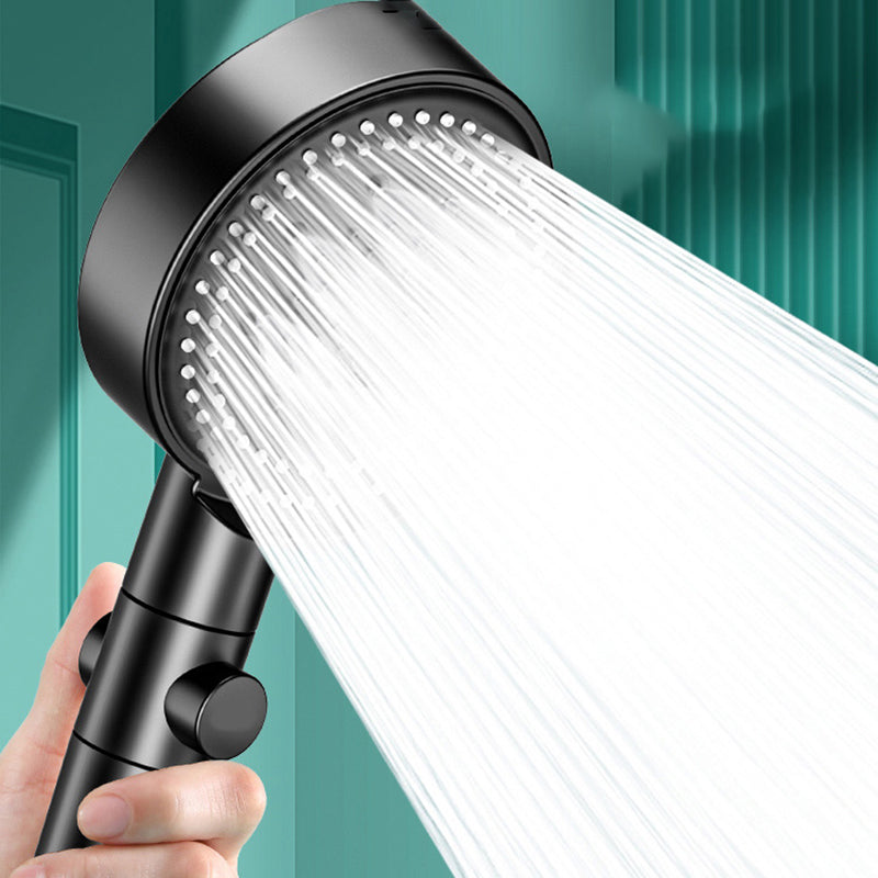 Modern 6 Setting Shower Head Adjustable Spray Pattern Matte Black Round Shower Head Clearhalo 'Bathroom Remodel & Bathroom Fixtures' 'Home Improvement' 'home_improvement' 'home_improvement_shower_heads' 'Shower Heads' 'shower_heads' 'Showers & Bathtubs Plumbing' 'Showers & Bathtubs' 7149269