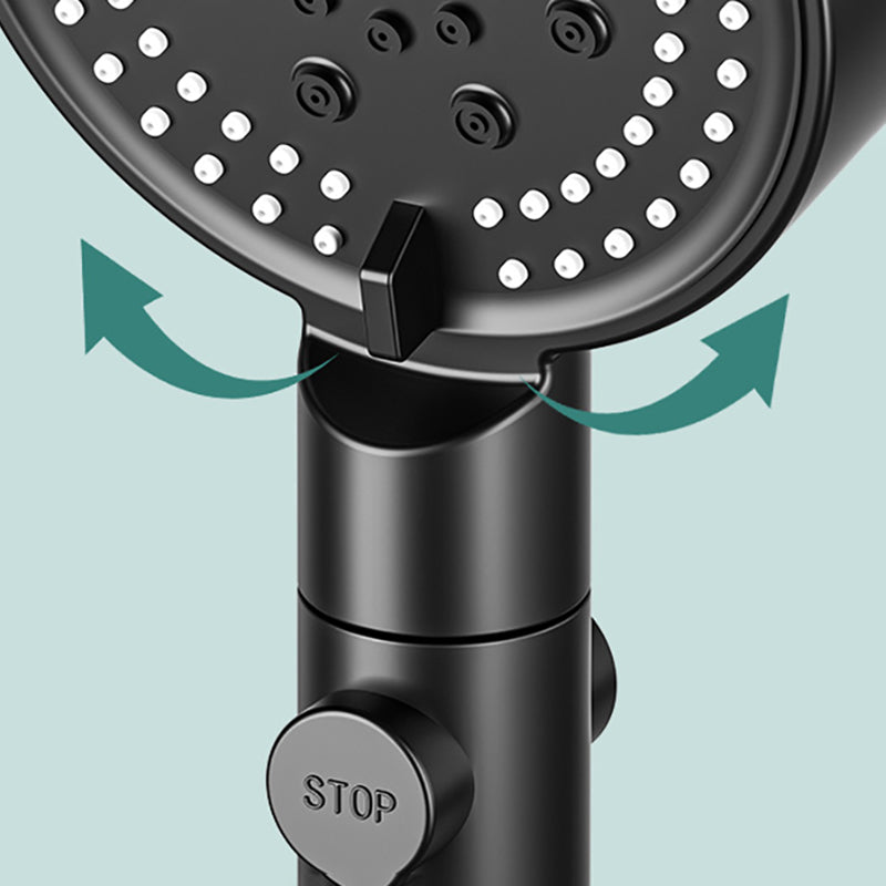 Modern 6 Setting Shower Head Adjustable Spray Pattern Matte Black Round Shower Head Clearhalo 'Bathroom Remodel & Bathroom Fixtures' 'Home Improvement' 'home_improvement' 'home_improvement_shower_heads' 'Shower Heads' 'shower_heads' 'Showers & Bathtubs Plumbing' 'Showers & Bathtubs' 7149290