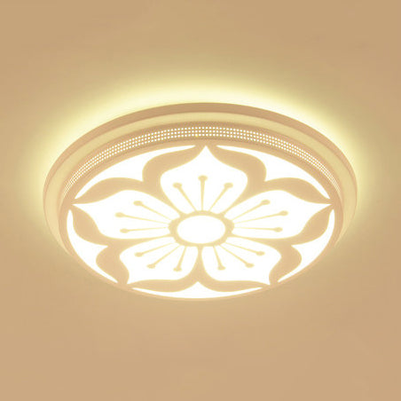 Acrylic Flower LED Flushmount Light Modern Pretty Ceiling Light in White for Dining Room Bedroom White 19.5" E Clearhalo 'Ceiling Lights' 'Close To Ceiling Lights' 'Close to ceiling' 'Flush mount' Lighting' 71497