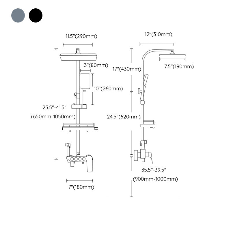 Modern Shower Set Solid Color Valve Included Bath Tub and Shower Head Set Clearhalo 'Bathroom Remodel & Bathroom Fixtures' 'Home Improvement' 'home_improvement' 'home_improvement_shower_faucets' 'Shower Faucets & Systems' 'shower_faucets' 'Showers & Bathtubs Plumbing' 'Showers & Bathtubs' 7157201