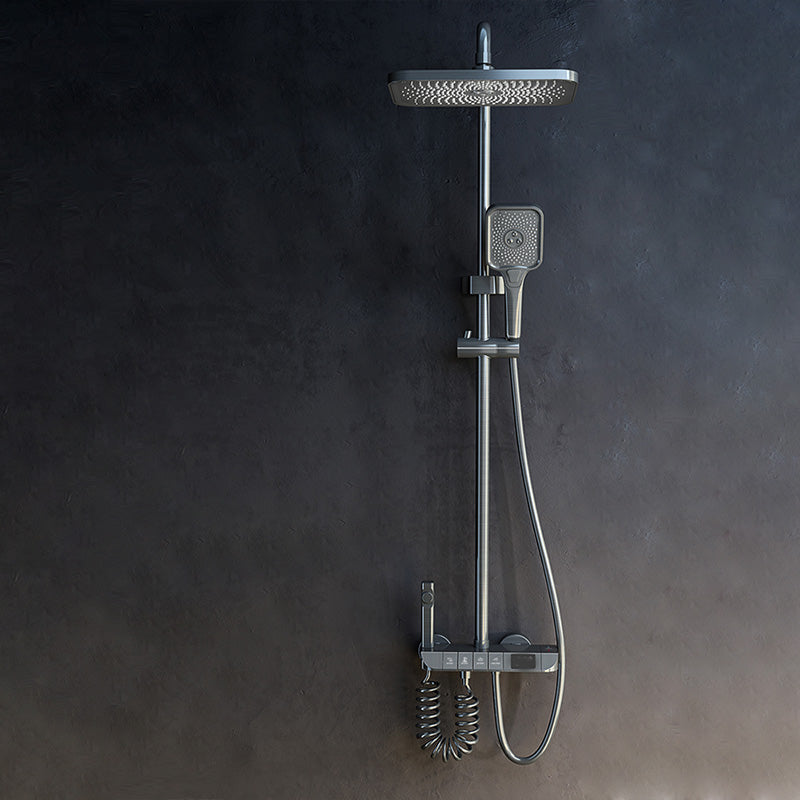 Wall Mount Shower Set Slide Bar Included Adjustable Spray Shower Combo Clearhalo 'Bathroom Remodel & Bathroom Fixtures' 'Home Improvement' 'home_improvement' 'home_improvement_shower_faucets' 'Shower Faucets & Systems' 'shower_faucets' 'Showers & Bathtubs Plumbing' 'Showers & Bathtubs' 7157217