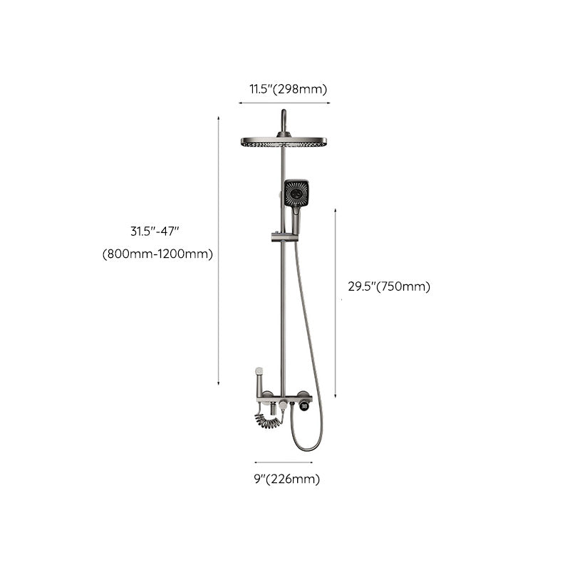 Swivel Shower System Adjustable Spray Pattern Shower Head Combo Clearhalo 'Bathroom Remodel & Bathroom Fixtures' 'Home Improvement' 'home_improvement' 'home_improvement_shower_faucets' 'Shower Faucets & Systems' 'shower_faucets' 'Showers & Bathtubs Plumbing' 'Showers & Bathtubs' 7157254