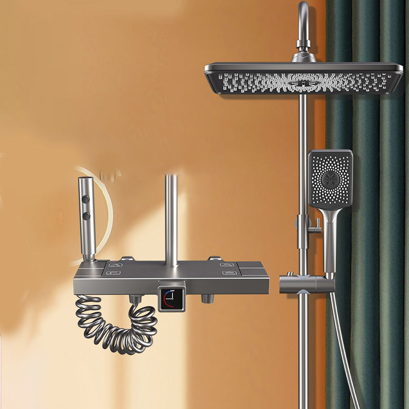 Modern Shower Trim Pure Color Slide Bar Included Shower Combo Clearhalo 'Bathroom Remodel & Bathroom Fixtures' 'Home Improvement' 'home_improvement' 'home_improvement_shower_faucets' 'Shower Faucets & Systems' 'shower_faucets' 'Showers & Bathtubs Plumbing' 'Showers & Bathtubs' 7157258