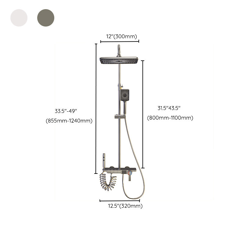 Modern Wall Mount Shower Trim Adjustable Spray Pattern Shower Head Combo Clearhalo 'Bathroom Remodel & Bathroom Fixtures' 'Home Improvement' 'home_improvement' 'home_improvement_shower_faucets' 'Shower Faucets & Systems' 'shower_faucets' 'Showers & Bathtubs Plumbing' 'Showers & Bathtubs' 7157284