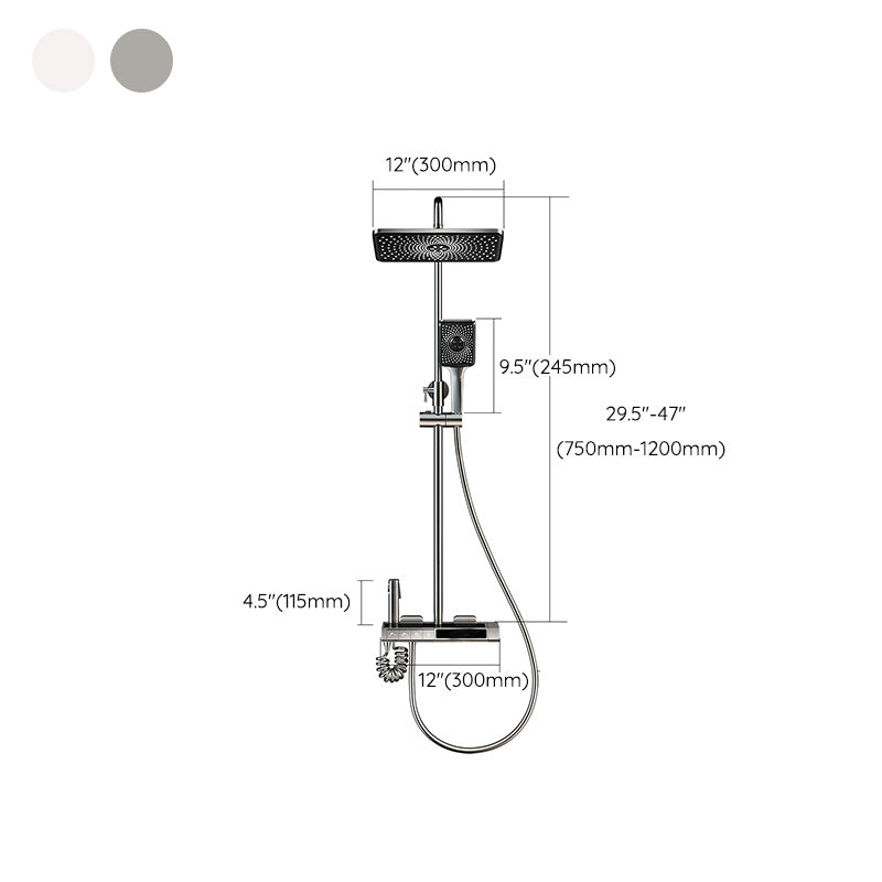 Modern Wall Mounted Shower Combo Slide Bar Included Shower Head Combo Clearhalo 'Bathroom Remodel & Bathroom Fixtures' 'Home Improvement' 'home_improvement' 'home_improvement_shower_faucets' 'Shower Faucets & Systems' 'shower_faucets' 'Showers & Bathtubs Plumbing' 'Showers & Bathtubs' 7157394