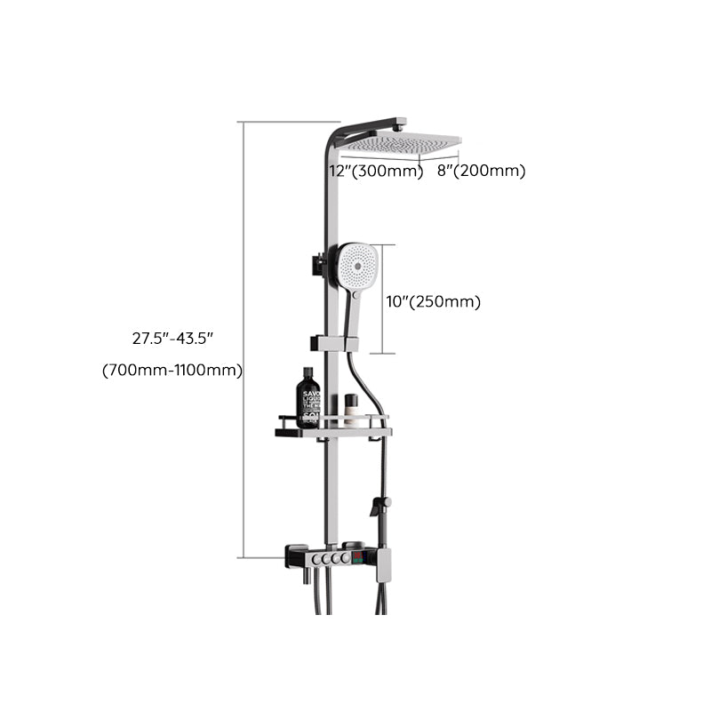 Modern Plain Shower Trim Temperature Control Slide Bar Included Shower System Clearhalo 'Bathroom Remodel & Bathroom Fixtures' 'Home Improvement' 'home_improvement' 'home_improvement_shower_faucets' 'Shower Faucets & Systems' 'shower_faucets' 'Showers & Bathtubs Plumbing' 'Showers & Bathtubs' 7157460