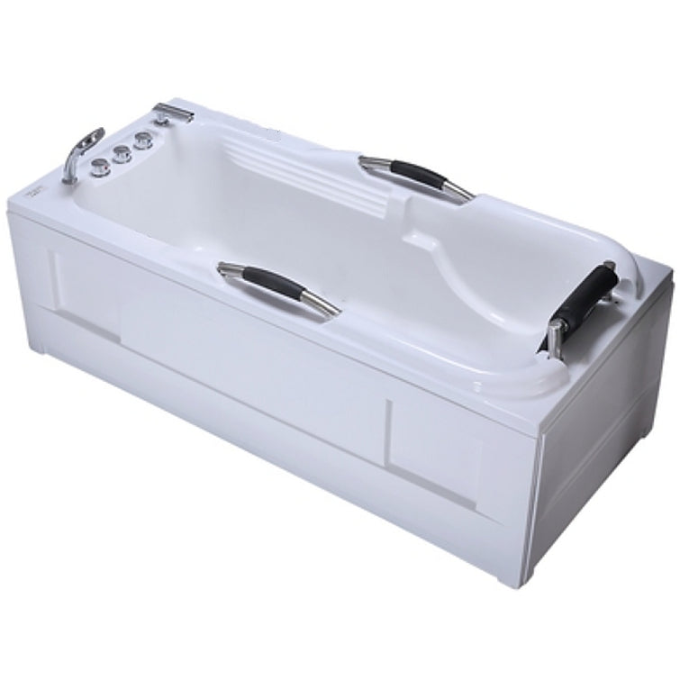 Stand Alone Acrylic Bathtub Rectangular Modern Soaking White Bath Clearhalo 'Bathroom Remodel & Bathroom Fixtures' 'Bathtubs' 'Home Improvement' 'home_improvement' 'home_improvement_bathtubs' 'Showers & Bathtubs' 7159020