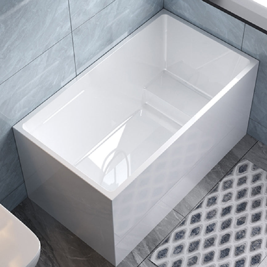 Acrylic Back to Wall Bathtub Stand Alone Modern Soaking Bath With Seat Tub Clearhalo 'Bathroom Remodel & Bathroom Fixtures' 'Bathtubs' 'Home Improvement' 'home_improvement' 'home_improvement_bathtubs' 'Showers & Bathtubs' 7159061
