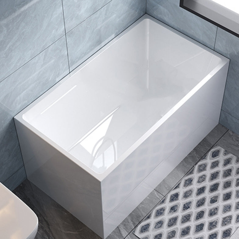 Acrylic Back to Wall Bathtub Stand Alone Modern Soaking Bath Without Seat Tub Clearhalo 'Bathroom Remodel & Bathroom Fixtures' 'Bathtubs' 'Home Improvement' 'home_improvement' 'home_improvement_bathtubs' 'Showers & Bathtubs' 7159063