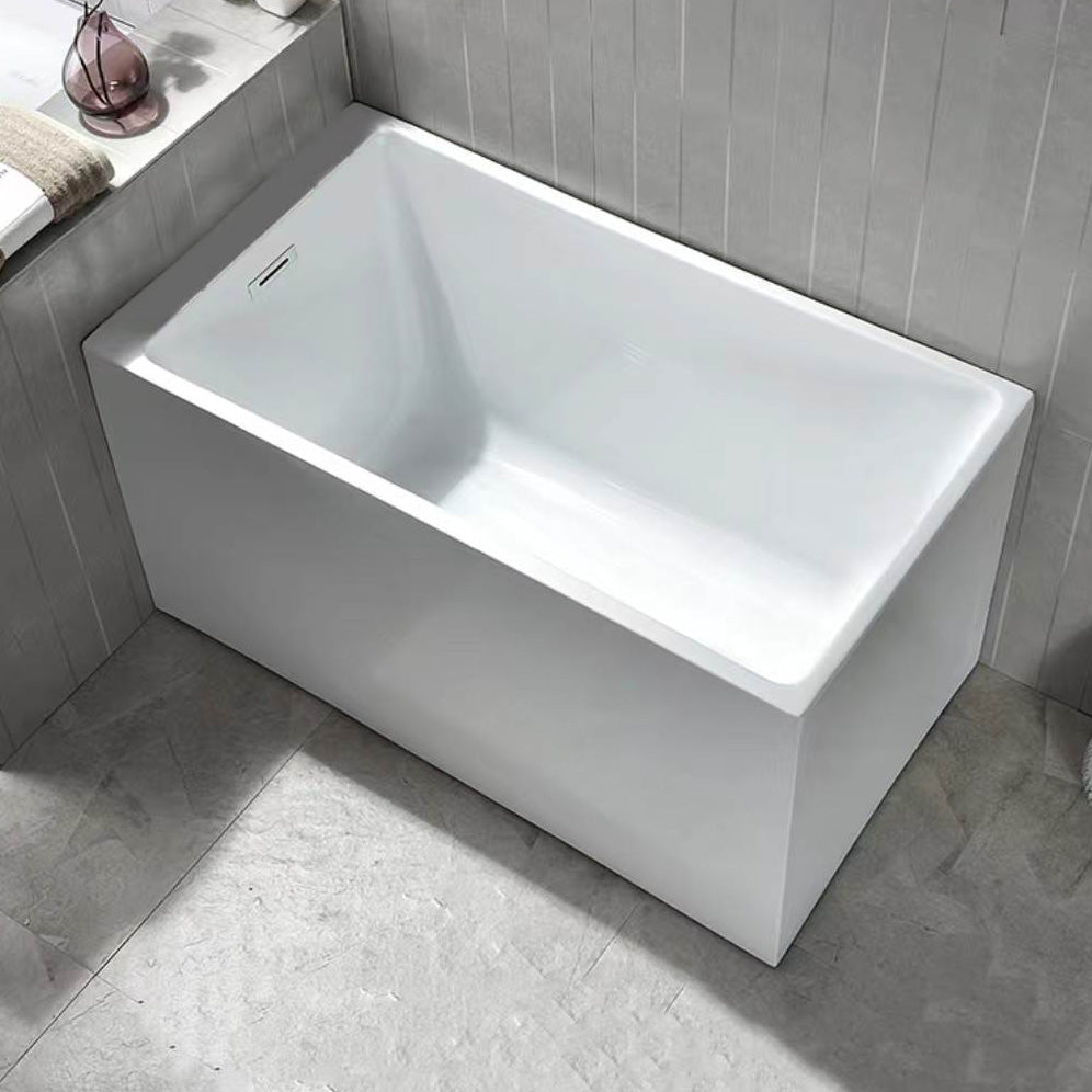 Flat Bottom Rectangular Bathtub Antique Finish Back to Wall Modern Bath Tub Without Seat Tub Clearhalo 'Bathroom Remodel & Bathroom Fixtures' 'Bathtubs' 'Home Improvement' 'home_improvement' 'home_improvement_bathtubs' 'Showers & Bathtubs' 7159132