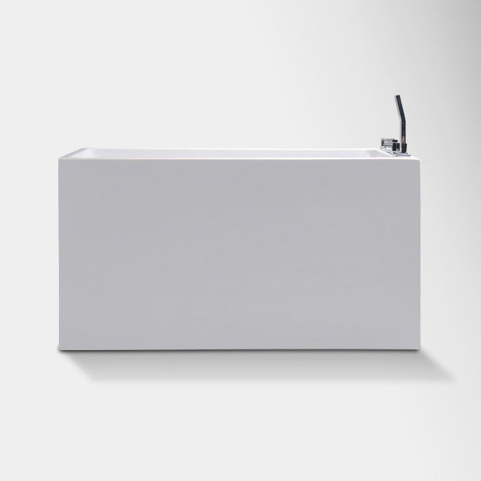 Flat Bottom Rectangular Bathtub Antique Finish Back to Wall Modern Bath Tub Clearhalo 'Bathroom Remodel & Bathroom Fixtures' 'Bathtubs' 'Home Improvement' 'home_improvement' 'home_improvement_bathtubs' 'Showers & Bathtubs' 7159135