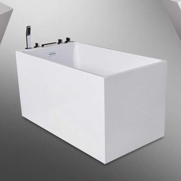 Flat Bottom Rectangular Bathtub Antique Finish Back to Wall Modern Bath Tub Clearhalo 'Bathroom Remodel & Bathroom Fixtures' 'Bathtubs' 'Home Improvement' 'home_improvement' 'home_improvement_bathtubs' 'Showers & Bathtubs' 7159140