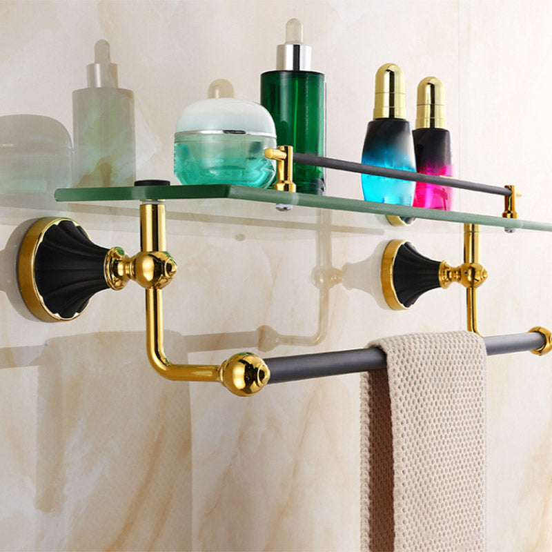 Traditional Bathroom Accessory Kit Towel Bar Bath Shelf Black Bath Hardware Set Makeup Stand Clearhalo 'Bathroom Hardware Sets' 'Bathroom Hardware' 'Bathroom Remodel & Bathroom Fixtures' 'bathroom_hardware_sets' 'Home Improvement' 'home_improvement' 'home_improvement_bathroom_hardware_sets' 7159244