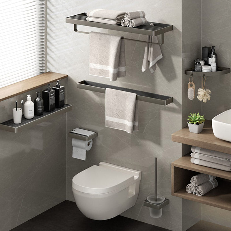 Modern Bath Hardware Set Paper Holder Towel Bar Bathroom Accessory Kit Clearhalo 'Bathroom Hardware Sets' 'Bathroom Hardware' 'Bathroom Remodel & Bathroom Fixtures' 'bathroom_hardware_sets' 'Home Improvement' 'home_improvement' 'home_improvement_bathroom_hardware_sets' 7159264