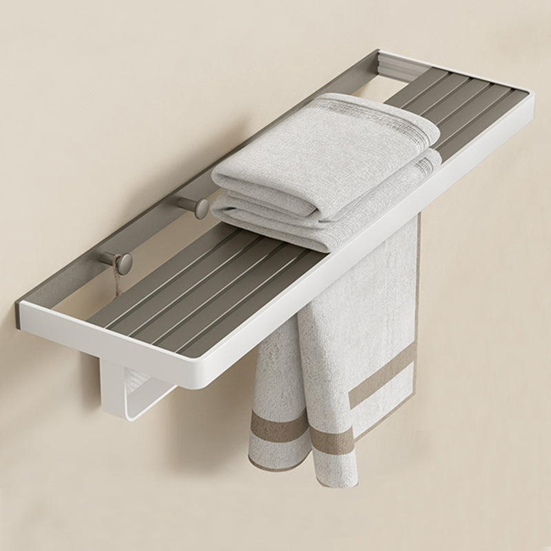 Modern Bath Hardware Set Paper Holder Towel Bar Bathroom Accessory Kit White/ Gray Towel Rack Clearhalo 'Bathroom Hardware Sets' 'Bathroom Hardware' 'Bathroom Remodel & Bathroom Fixtures' 'bathroom_hardware_sets' 'Home Improvement' 'home_improvement' 'home_improvement_bathroom_hardware_sets' 7159266