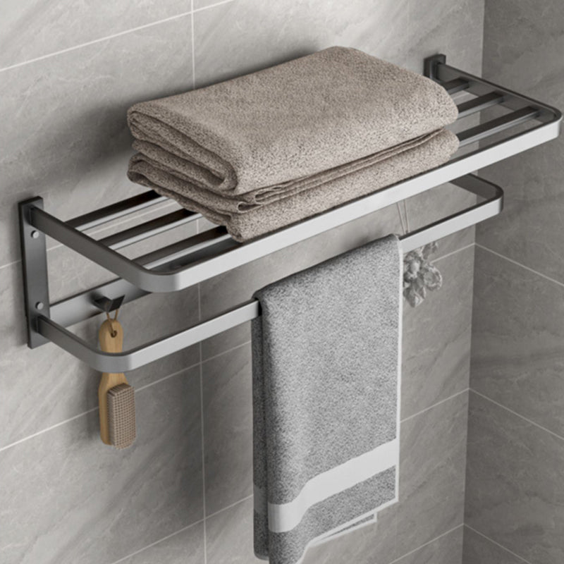 Modern Grey Bath Hardware Set Towel Bar Paper Holder Bathroom Accessory Kit Clearhalo 'Bathroom Hardware Sets' 'Bathroom Hardware' 'Bathroom Remodel & Bathroom Fixtures' 'bathroom_hardware_sets' 'Home Improvement' 'home_improvement' 'home_improvement_bathroom_hardware_sets' 7159292