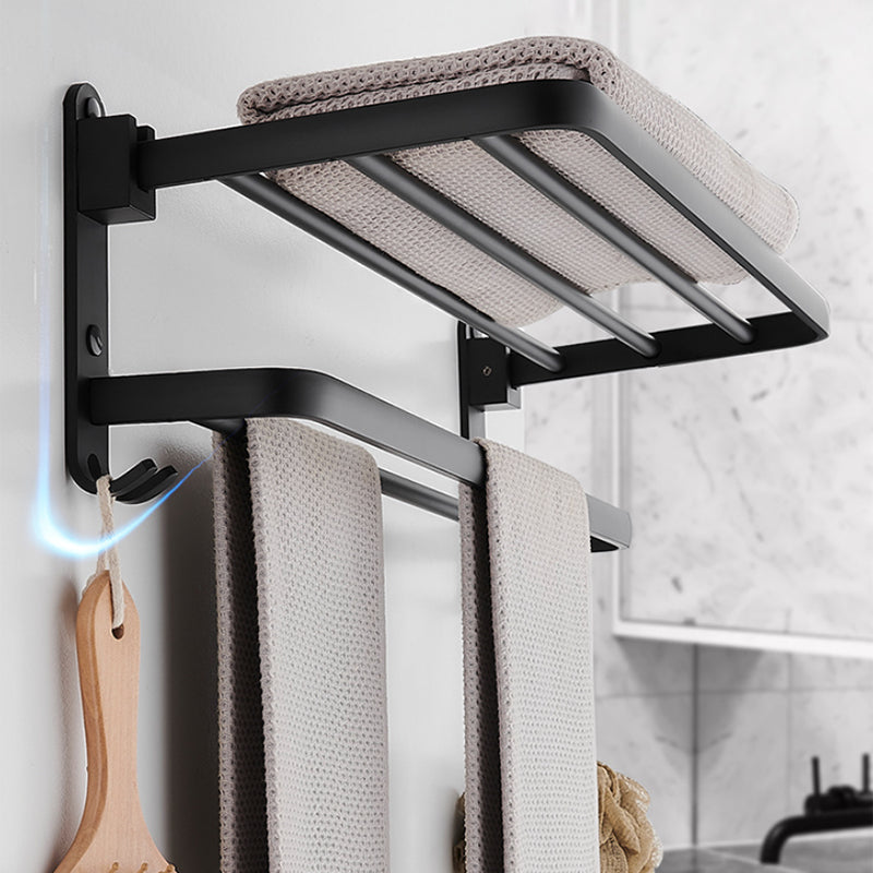 Modern Bath Hardware Set Black Towel Bar Paper Holder Bathroom Accessory Kit Clearhalo 'Bathroom Hardware Sets' 'Bathroom Hardware' 'Bathroom Remodel & Bathroom Fixtures' 'bathroom_hardware_sets' 'Home Improvement' 'home_improvement' 'home_improvement_bathroom_hardware_sets' 7159309