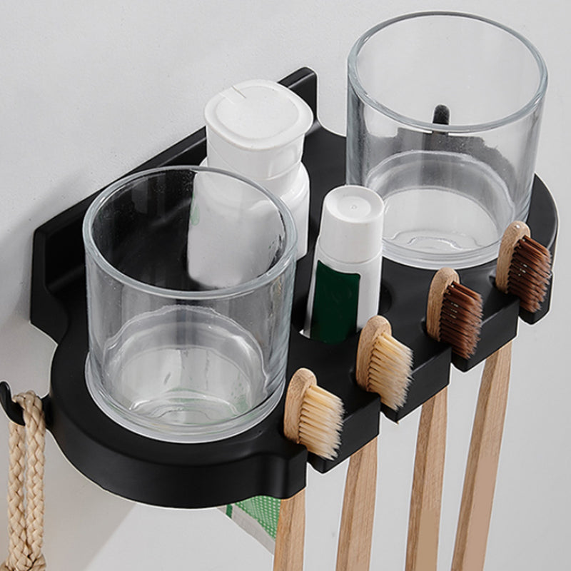 Modern Bath Hardware Set Black Towel Bar Paper Holder Bathroom Accessory Kit Clearhalo 'Bathroom Hardware Sets' 'Bathroom Hardware' 'Bathroom Remodel & Bathroom Fixtures' 'bathroom_hardware_sets' 'Home Improvement' 'home_improvement' 'home_improvement_bathroom_hardware_sets' 7159316