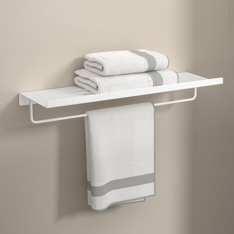 Modern White Bath Hardware Set Bath Shelf Paper Holder Bathroom Accessory Kit White Towel Rack Clearhalo 'Bathroom Hardware Sets' 'Bathroom Hardware' 'Bathroom Remodel & Bathroom Fixtures' 'bathroom_hardware_sets' 'Home Improvement' 'home_improvement' 'home_improvement_bathroom_hardware_sets' 7159359