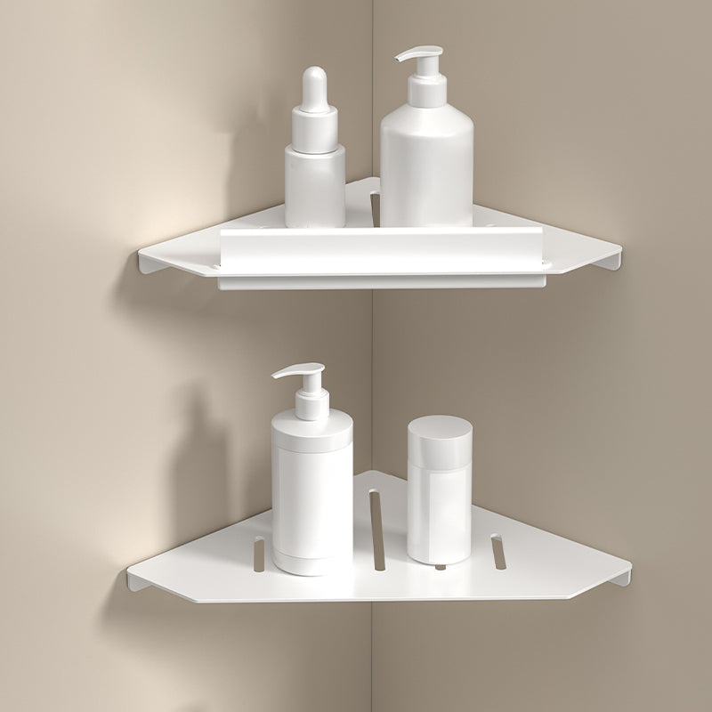 Modern White Bath Hardware Set Bath Shelf Paper Holder Bathroom Accessory Kit White 2-Piece Set (Triangular Bath Shelf) Clearhalo 'Bathroom Hardware Sets' 'Bathroom Hardware' 'Bathroom Remodel & Bathroom Fixtures' 'bathroom_hardware_sets' 'Home Improvement' 'home_improvement' 'home_improvement_bathroom_hardware_sets' 7159360