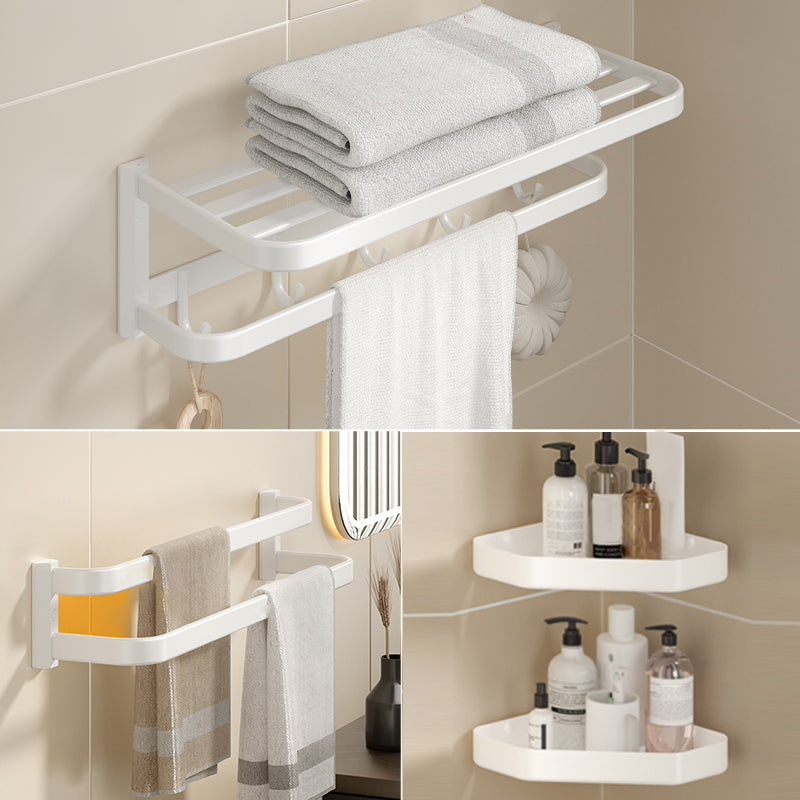 Modern White Bath Hardware Set Bath Shelf Paper Holder Bathroom Accessory Kit Beige 4-Piece Set (Double Rods) Clearhalo 'Bathroom Hardware Sets' 'Bathroom Hardware' 'Bathroom Remodel & Bathroom Fixtures' 'bathroom_hardware_sets' 'Home Improvement' 'home_improvement' 'home_improvement_bathroom_hardware_sets' 7159371