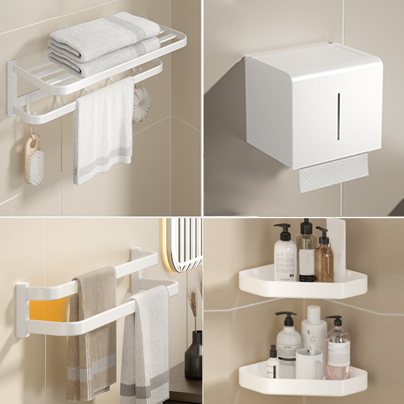 Modern White Bath Hardware Set Bath Shelf Paper Holder Bathroom Accessory Kit Beige 5-Piece Set (Double Rods) Clearhalo 'Bathroom Hardware Sets' 'Bathroom Hardware' 'Bathroom Remodel & Bathroom Fixtures' 'bathroom_hardware_sets' 'Home Improvement' 'home_improvement' 'home_improvement_bathroom_hardware_sets' 7159372